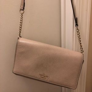 Kate Spade Large Oakwood Street Corin Crossbody Bag in Beige